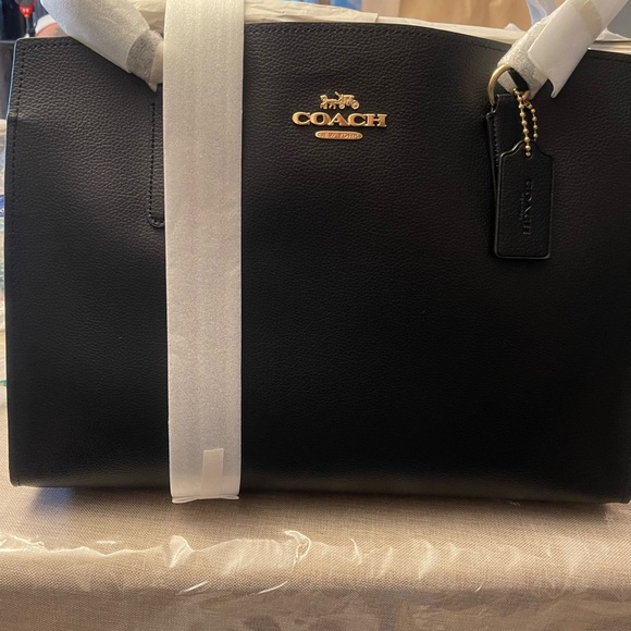 Coach Black Leather Tote Bag - Picture 1 of 2